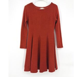 Dolan Left Coast Collection Rust Ribbed Fit and Flare Dress Petite XS